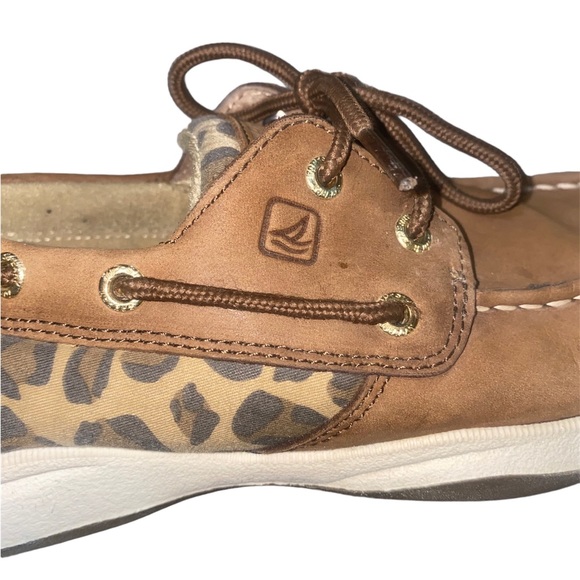 Sperry Topsider G Intrepid Leopard Print Boat Shoes Size 7 ladies 5 Girls - Picture 6 of 9